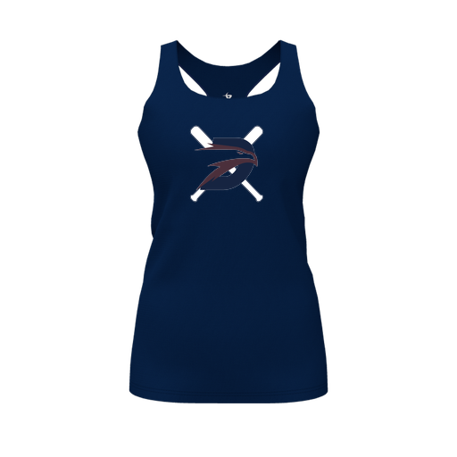 [FT0TRBNV-FYS-LOGO1] Decker Racerback Tank Top (Female Youth S, Navy, Logo 1)