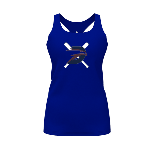 [CUS-DFW-RCBK-PER-RYL-FYS-LOGO1] Racerback Tank Top (Female Youth S, Royal, Logo 1)