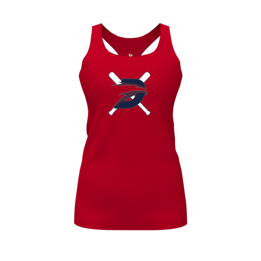 [CUS-DFW-RCBK-PER-RED-FYS-LOGO1] Racerback Tank Top (Female Youth S, Red, Logo 1)