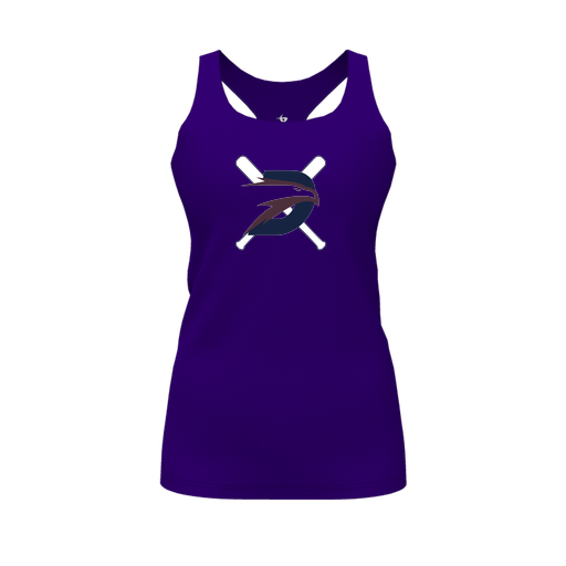 [FT0TRBPP-FYS-LOGO1] Decker Racerback Tank Top (Female Youth S, Purple, Logo 1)