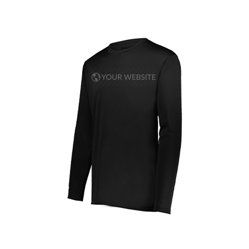 [222822.080.XS-LOGO2] Men's LS Smooth Sport Shirt (Adult XS, Black, Logo 2)