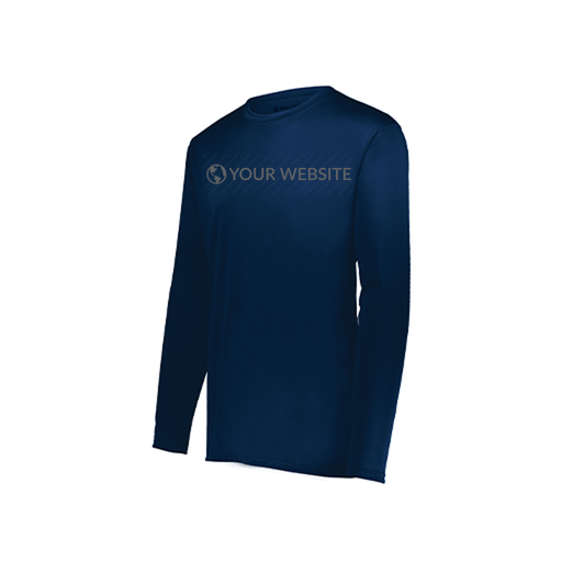 [222822.065.XS-LOGO2] Men's LS Smooth Sport Shirt (Adult XS, Navy, Logo 2)