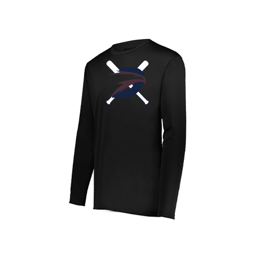 [222823.080.S-LOGO1] Youth LS Smooth Sport Shirt (Youth S, Black, Logo 1)