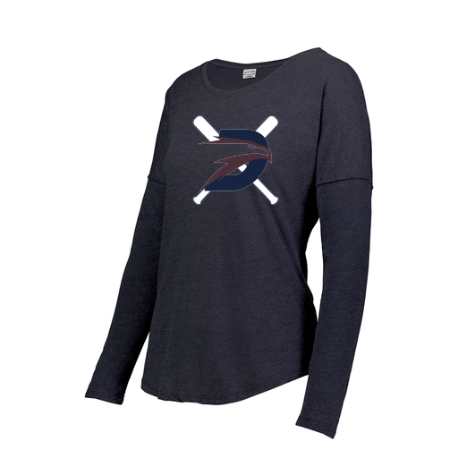 [FTLCUBNV-FAXS-LOGO1] Decker Women's Tri-Blend T-Shirt - Long Sleeve (Female Adult XS, Navy, Logo 1)