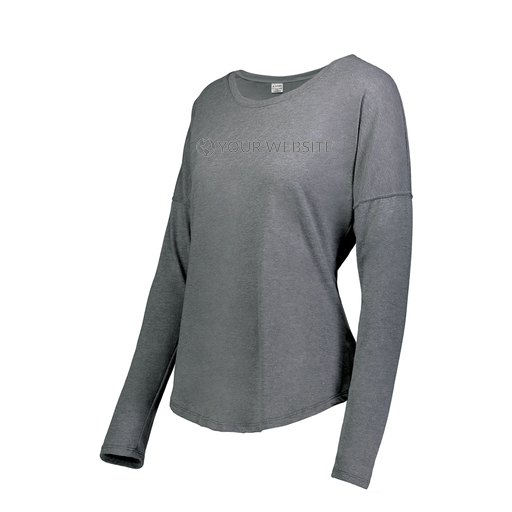 [FTLCUBGY-FAXS-LOGO2] Decker Women's Tri-Blend T-Shirt - Long Sleeve (Female Adult XS, Gray, Logo 2)